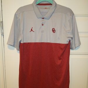 Jordan Oklahoma Sooners Short Sleeve Polo Shirt Men’s sz Medium.